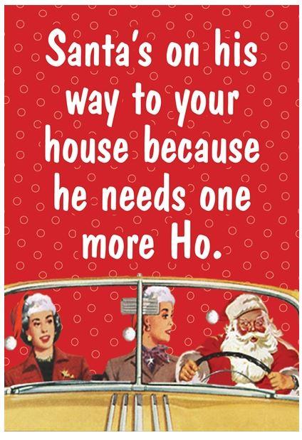 XBLUNT1602-Kiss Me Kwik-Santa'S Ho-Xmas Card-