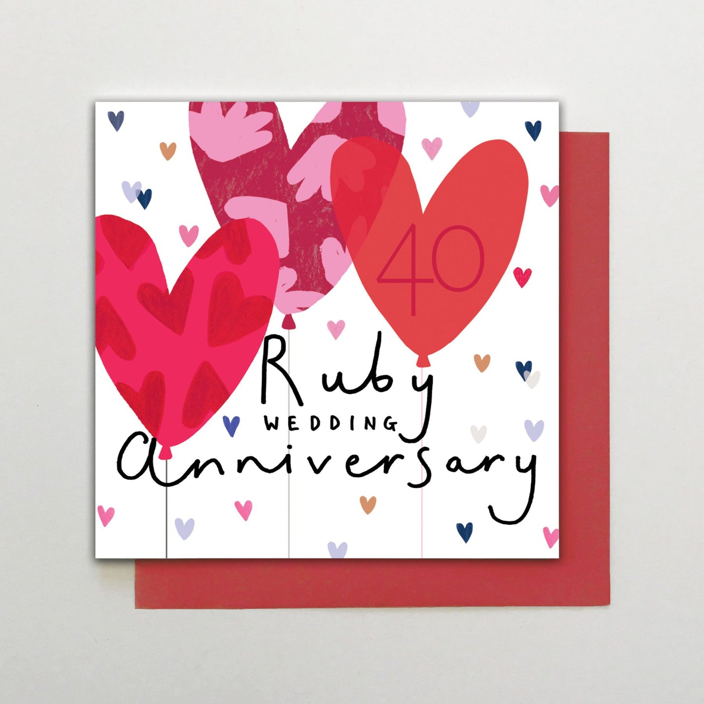 HA032-Stop The Clock-Ruby Wedding Anniversary Balloons-Card-Happy Days
