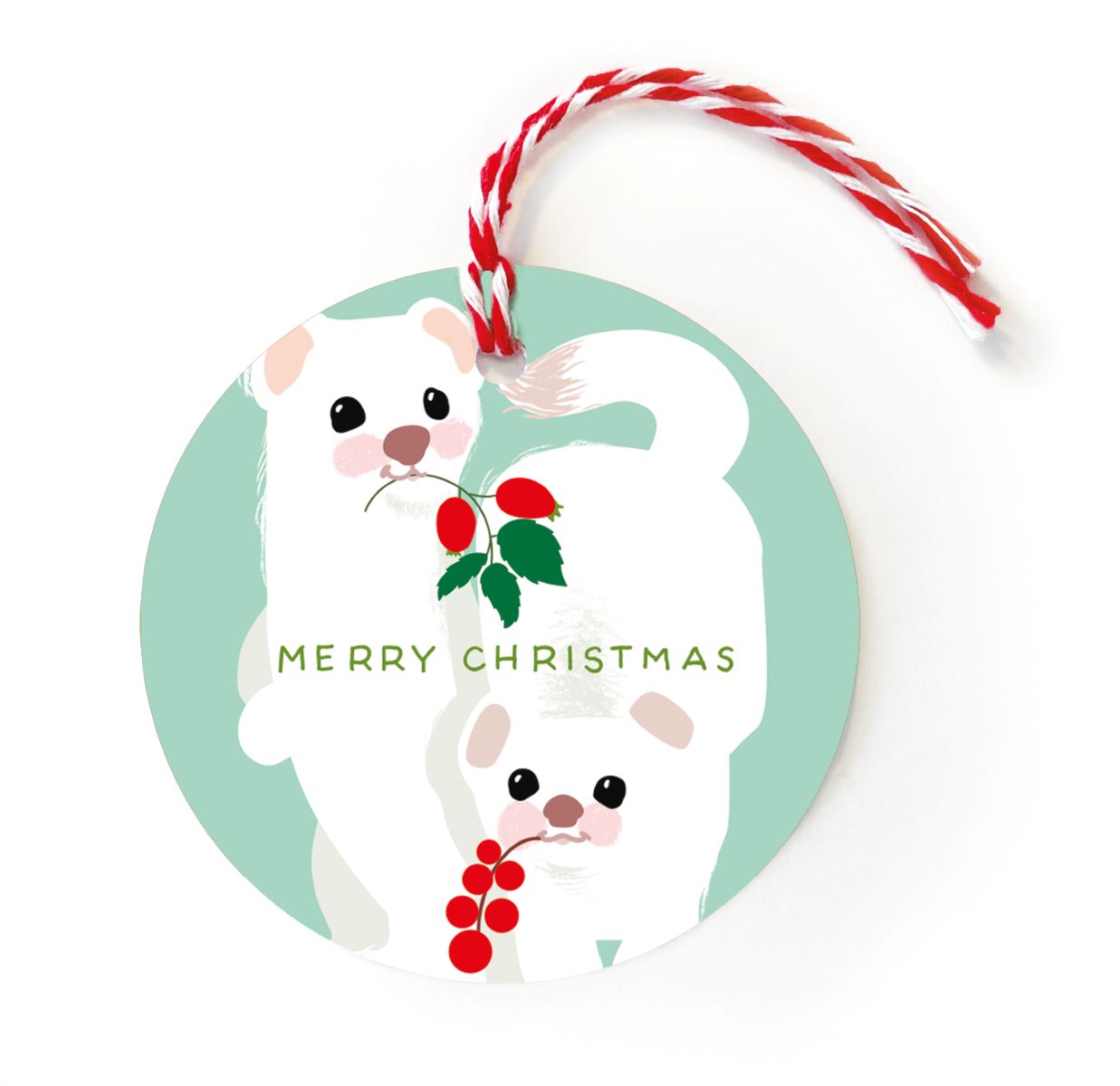 BG022-Noi-Snow Stoats-Xmas Gift Tags-Christmas Tags