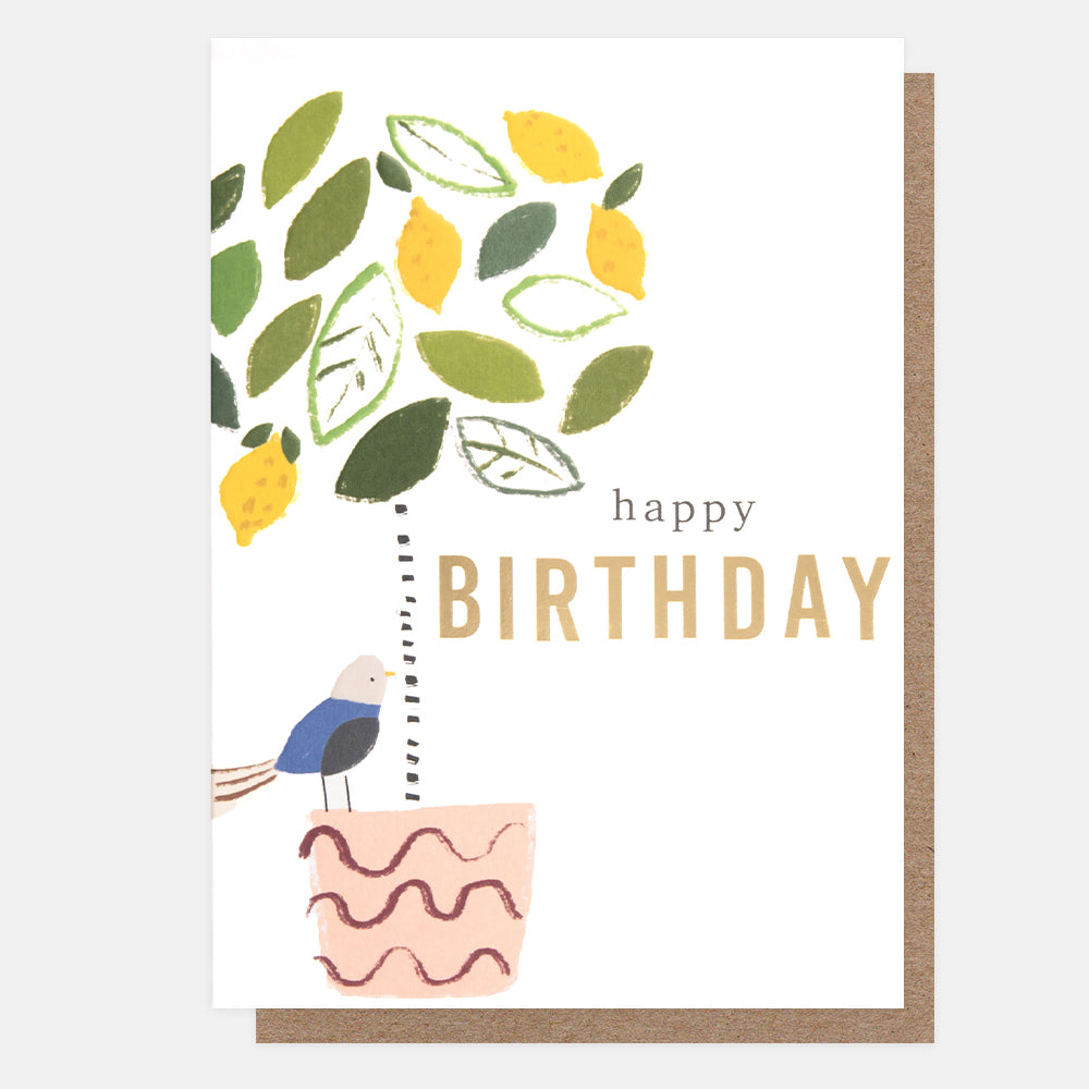 SBK009-Caroline G-Happy Birthday Lemon Tree With Bird-Card-Sketchbook