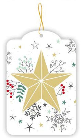 827-Quire-Star-Xmas Gift Tags-5 Pk
