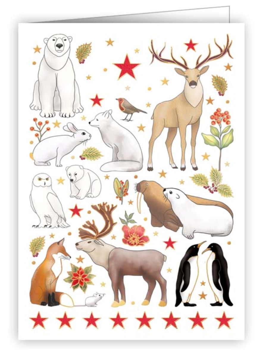 7032-Quire-Winter / Polar Animals-Xmas Mini Card-Mac Classic