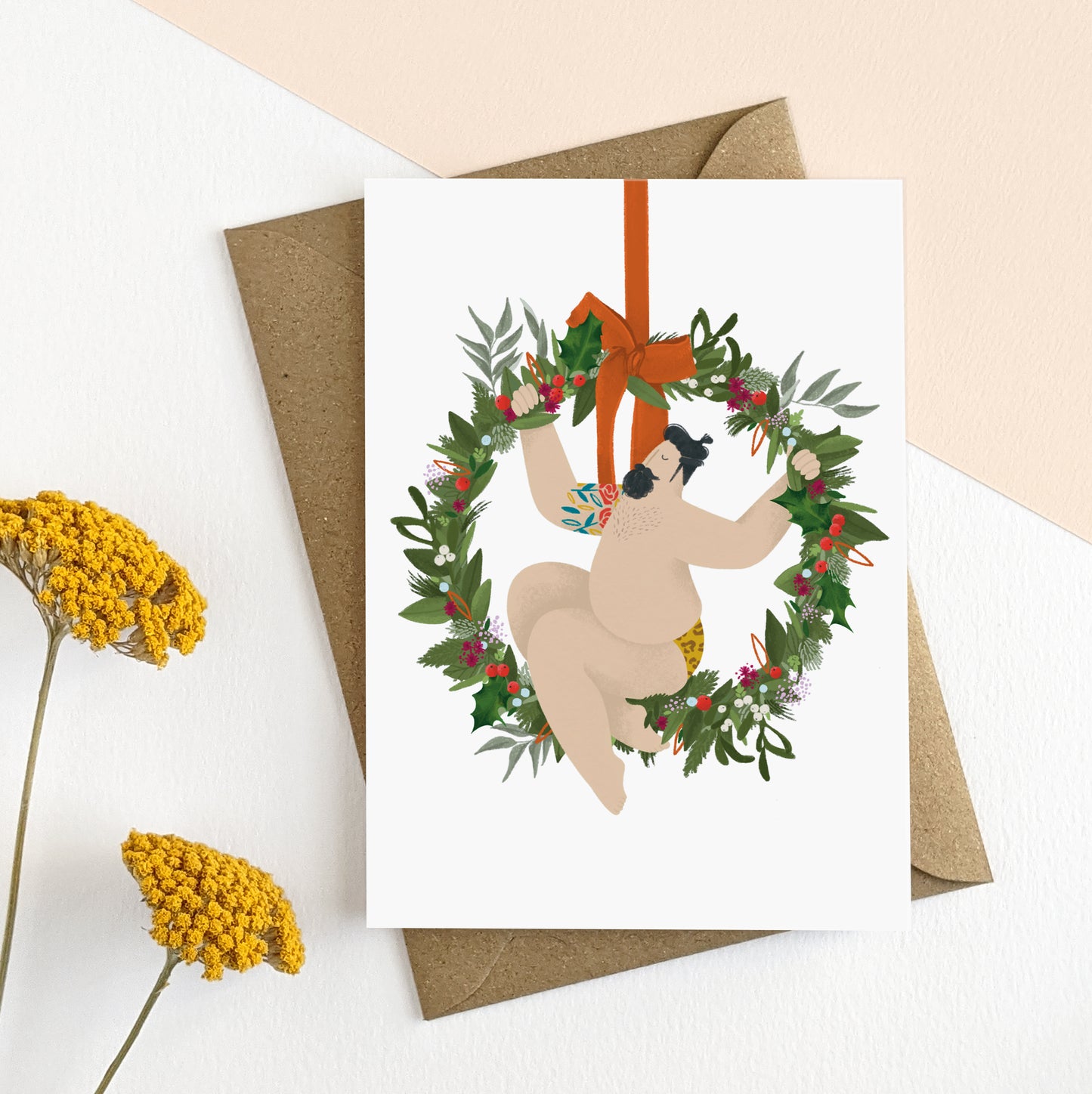 CGB007-Elsa Rose Frere-Christmas ? Sexy Wreath-Xmas Card-Christmas