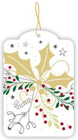 830-Quire-Holly-Xmas Gift Tags-5 Pk