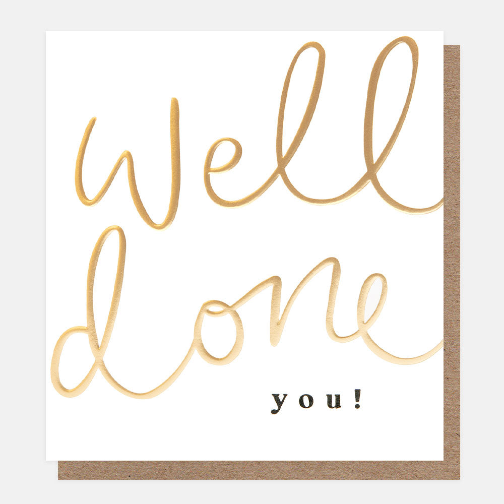 WEL002-Caroline G-Well Done You Gold Script-Card-