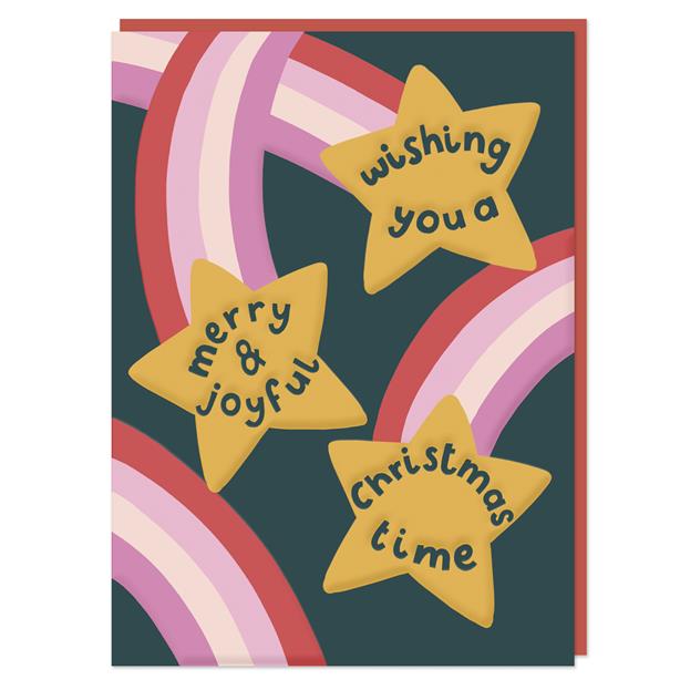 GDV019-Raspberry Blossom-Xmas Card-Good Vibes