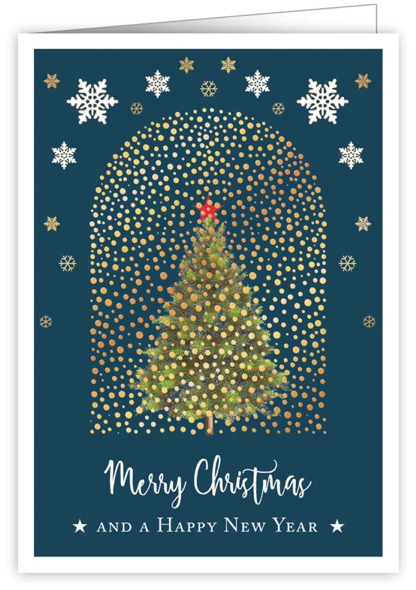 4768-Quire-Christmas Tree In Snowglobe-Xmas Card-Mac Classic