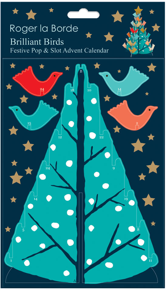 POPAS502-Roger La B-Brilliant Birds Petite Pop & Slot Advent-Xmas Calendar-Brilliant Birds