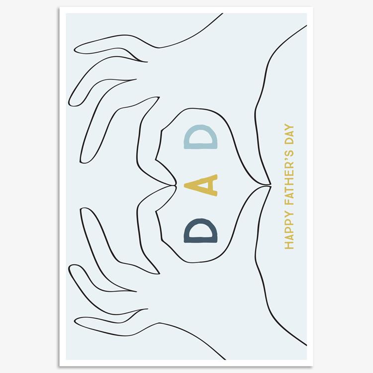 FHO008-Think of Me-Dad Heart Hands-Card-