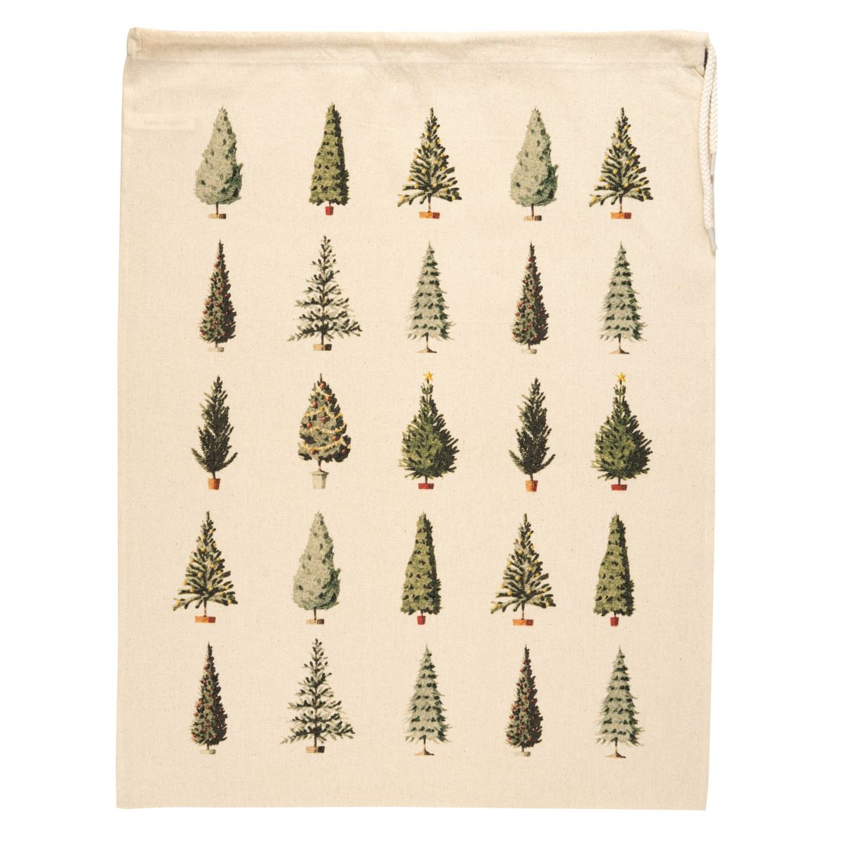 HC054-Laura Stoddart-Christmas Trees-Xmas Gift Bag-Large Drawstring Bag 45 X 58.5 Cm