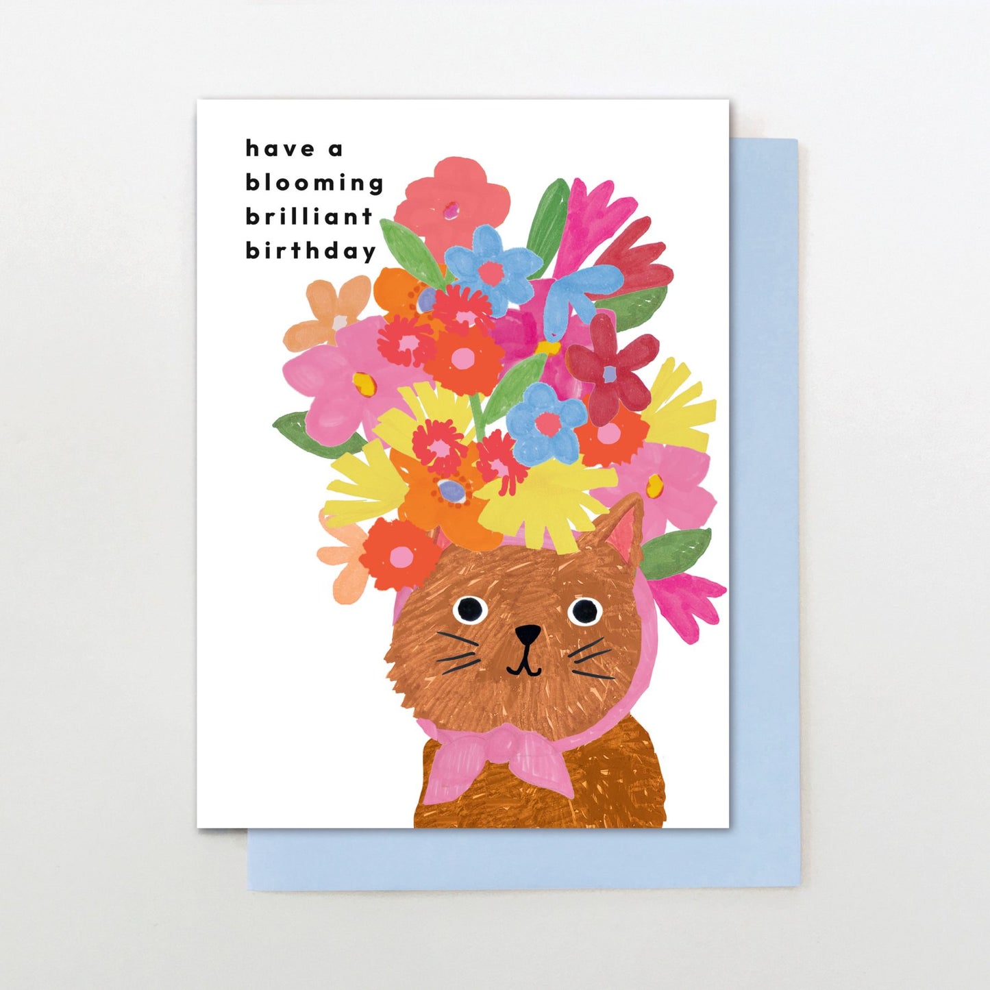 PY011-Stop The Clock-Blooming Cat Birthday-Card-Party Pants