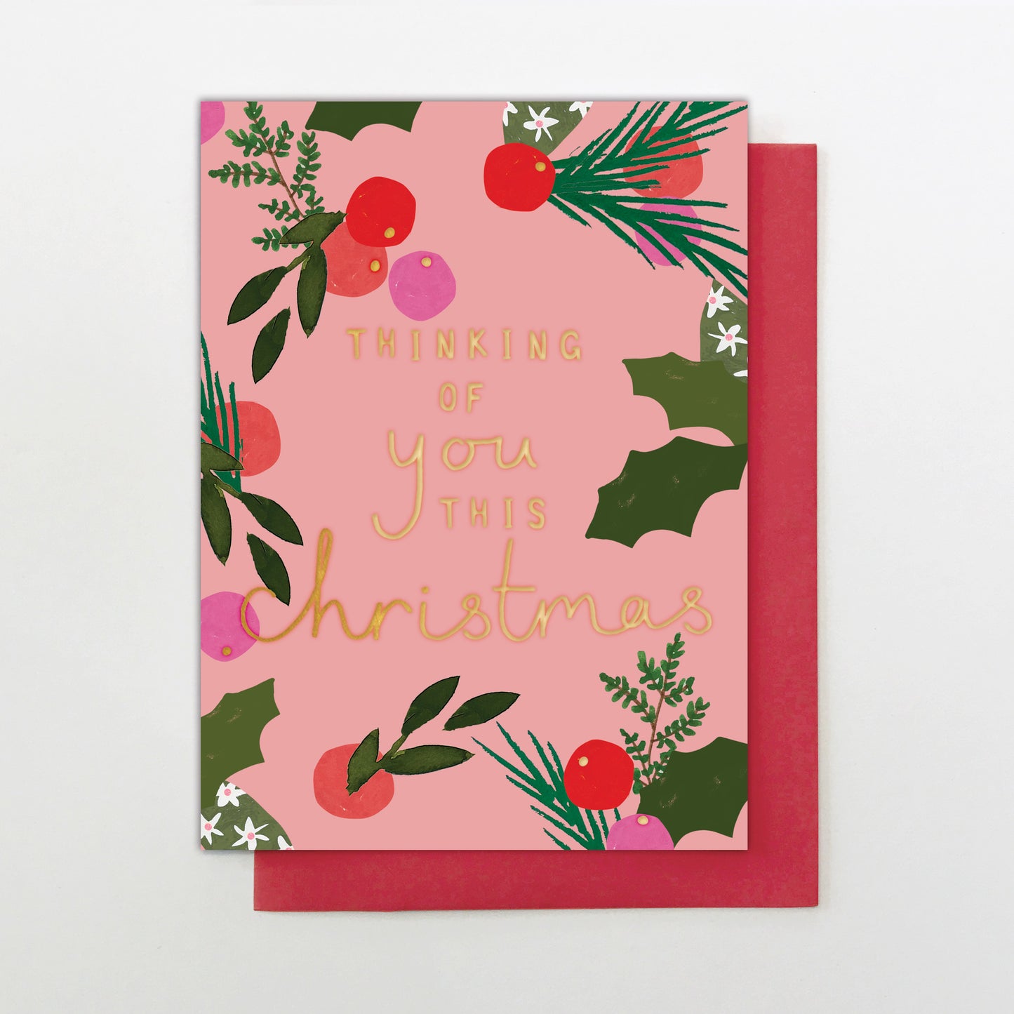 GN021-Stop The Clock-Thinking Of You Christmas Foli-Xmas Card-