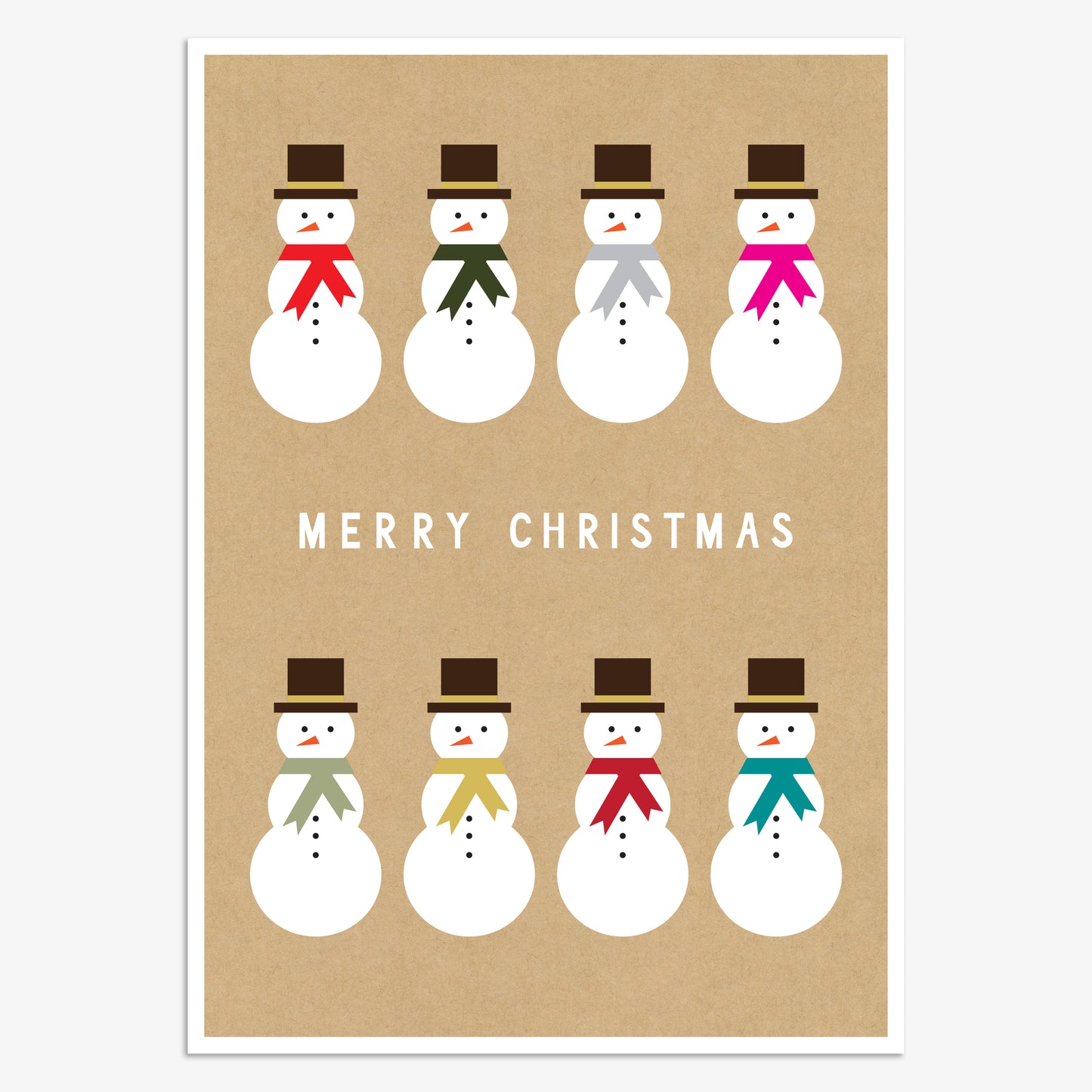 HJX019-Think of Me-Merry Christmas Snowmen-Xmas Card-Holly Jolly