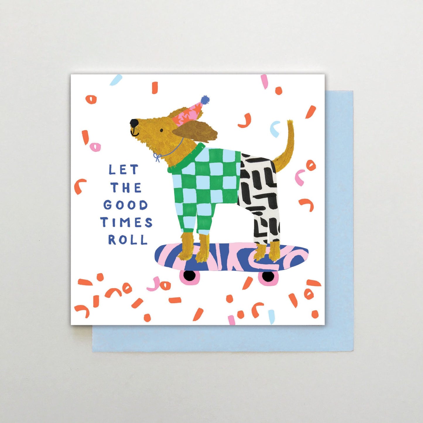 WU021-Stop The Clock-Dog On Skateboard-Card-Wake Up