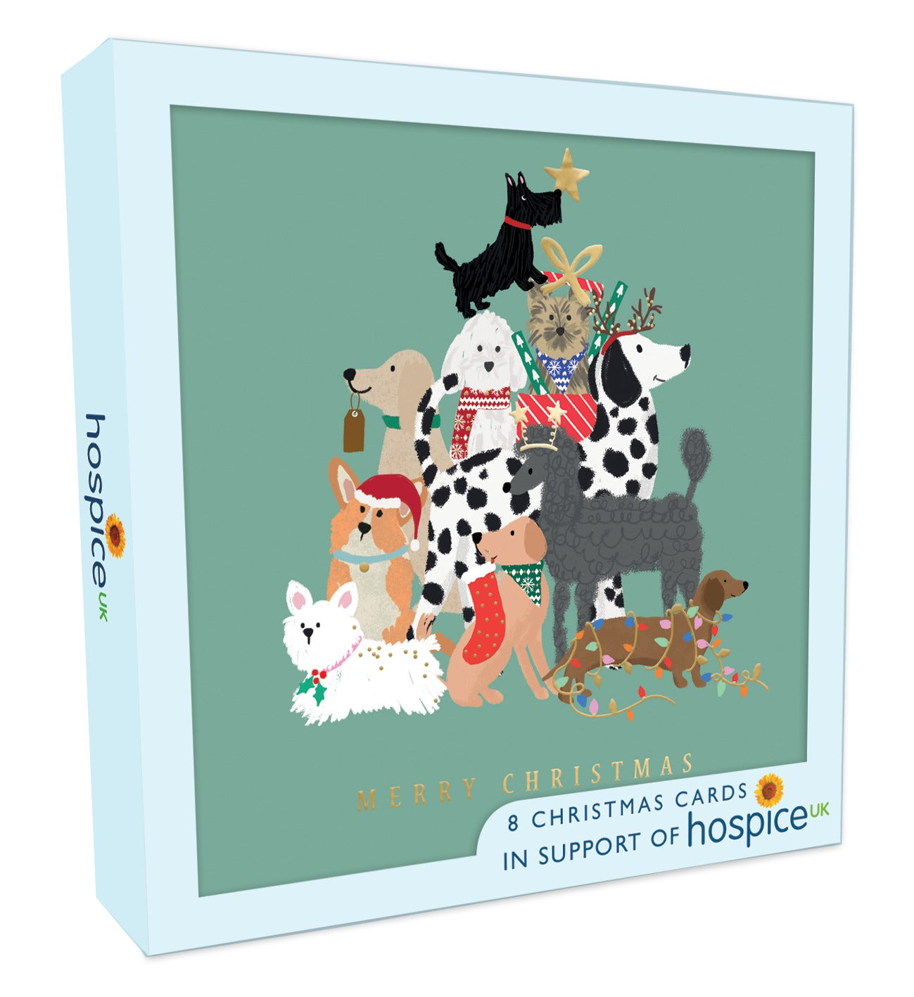 XSA007-Second Nature-Merry Christmas 8Pk Single Design-Xmas Card Pack-Hospice Uk