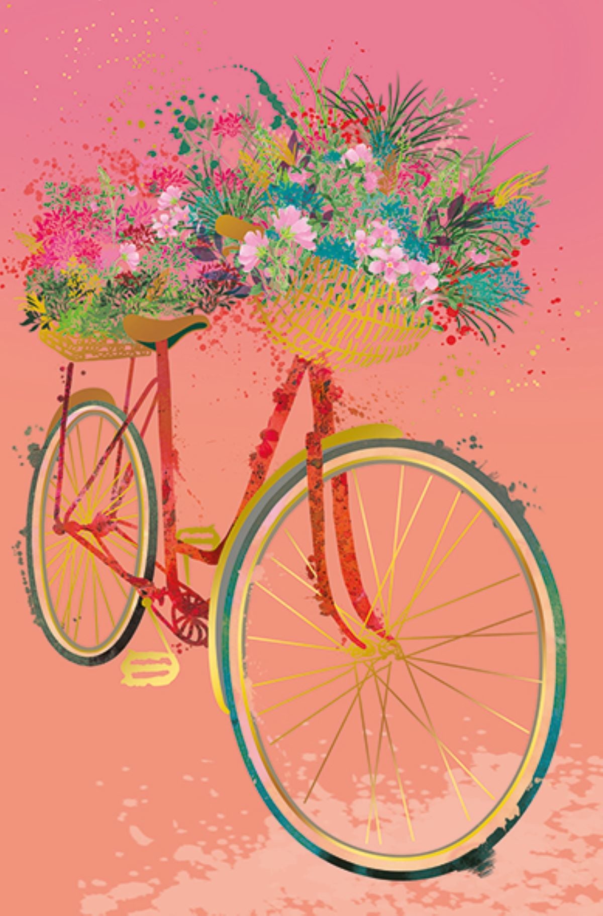 9956560056-Editions du Desastre-Bike Flowers-Card-Concept Carnet De Couleurs