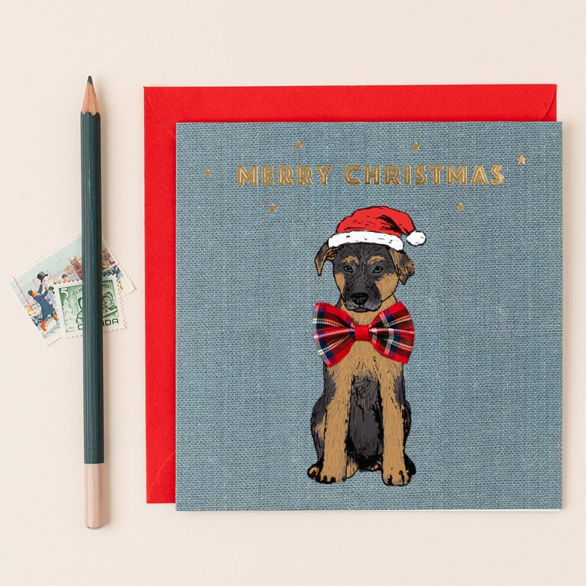 TW028-Apple & Clover-Merry Christmas-Xmas Card-Bow Collections