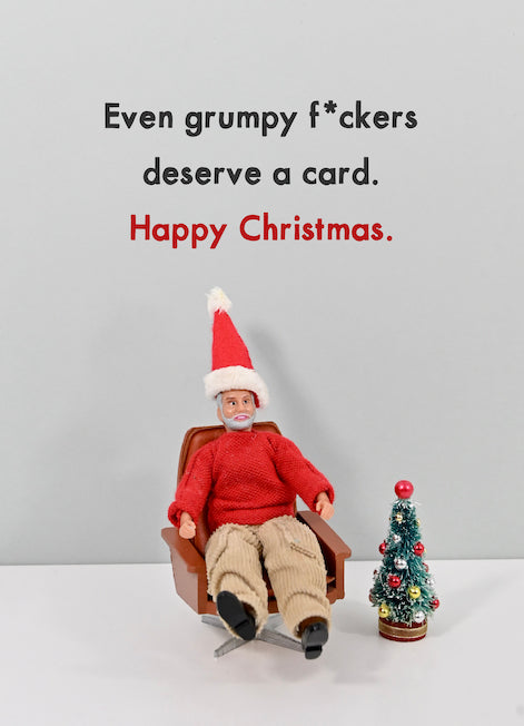 JJC065-Bold & Bright-Grumpy Xmas-Xmas Card-Jeffrey & Janice