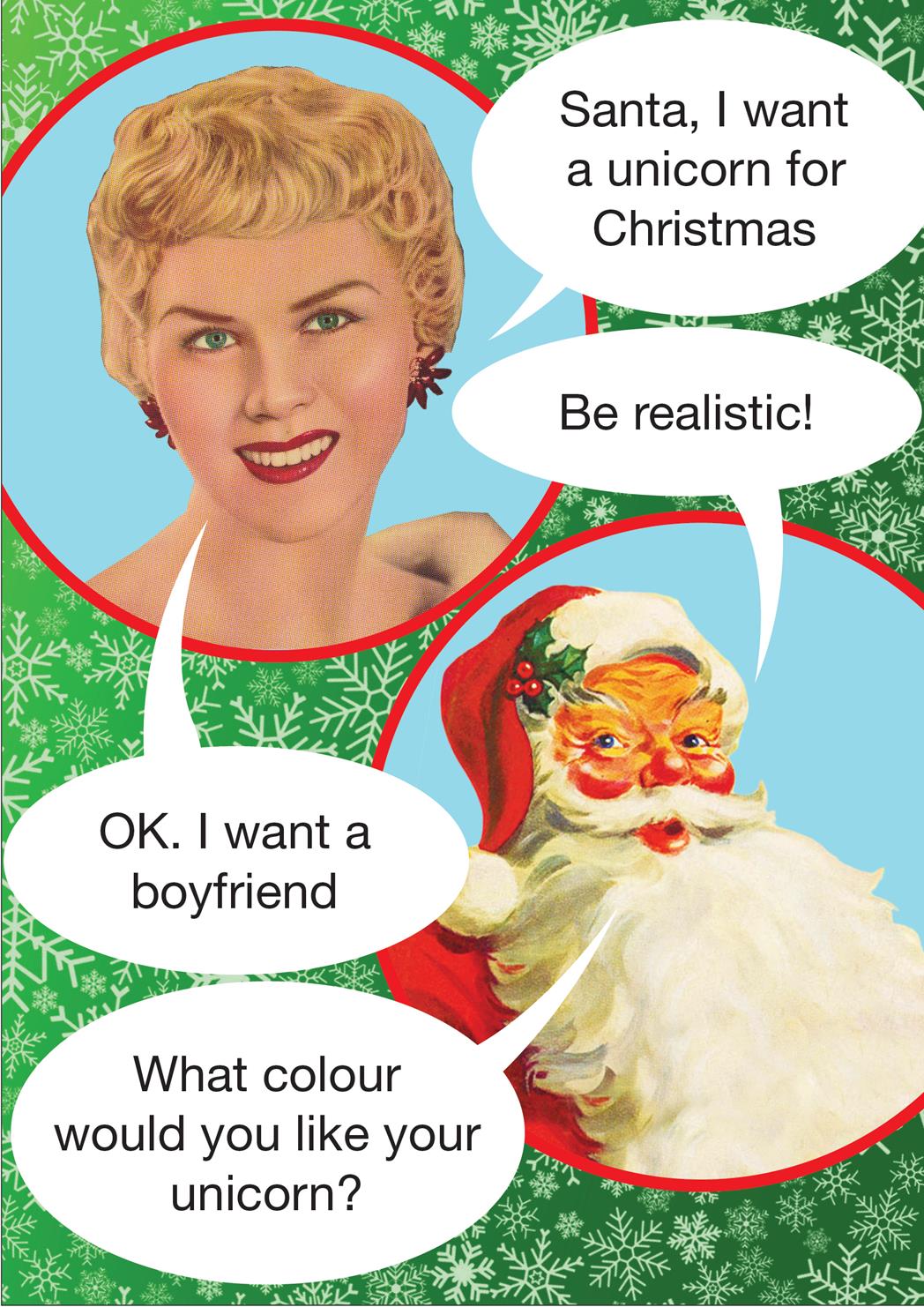 XKMK1808-Kiss Me Kwik-Unicorn-Xmas Card-