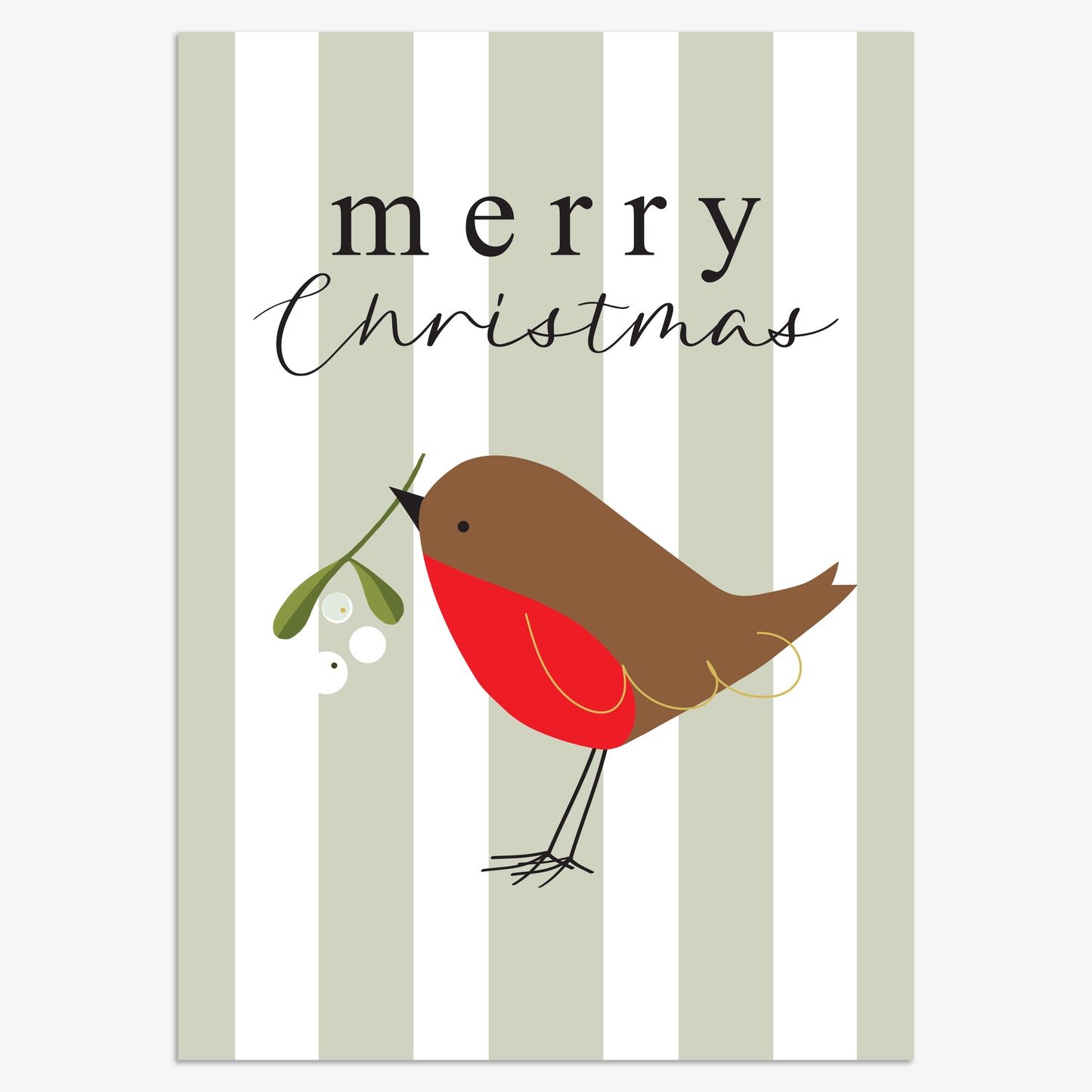 CPX144-Think of Me-Merry Christmas Robin 8Pck-Xmas Card Pack-Christmas Packs