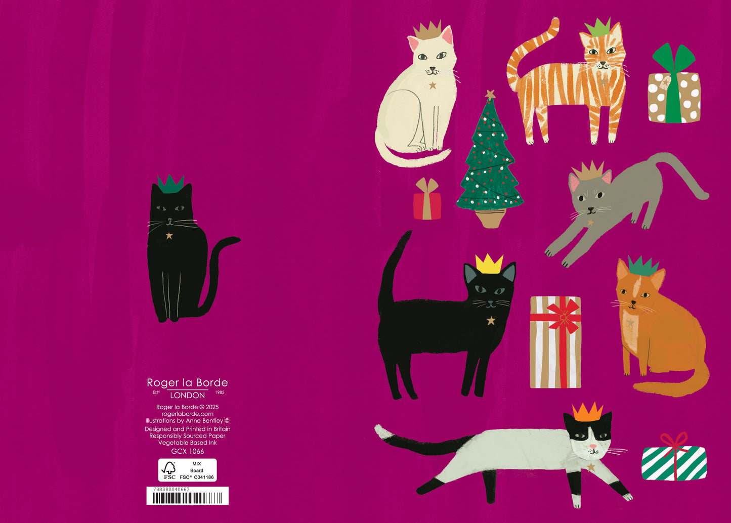 GCX1066-Roger La B-Chouchou Chat Greeting Card Single-Xmas Card-Standard Card