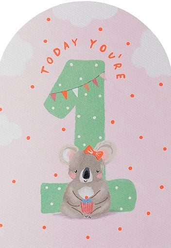 OPU01K-Meraki-1St Birthday Ii-Card-Peaches And Cream