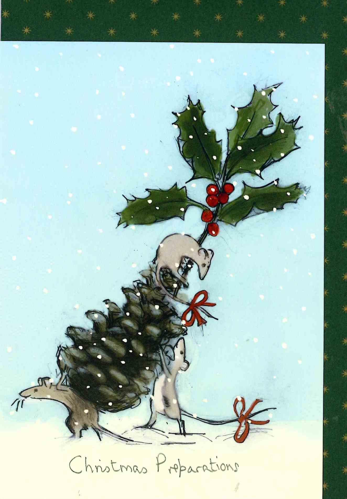 XJ018-Two Bad Mice-Christmas Preparations-Xmas Card