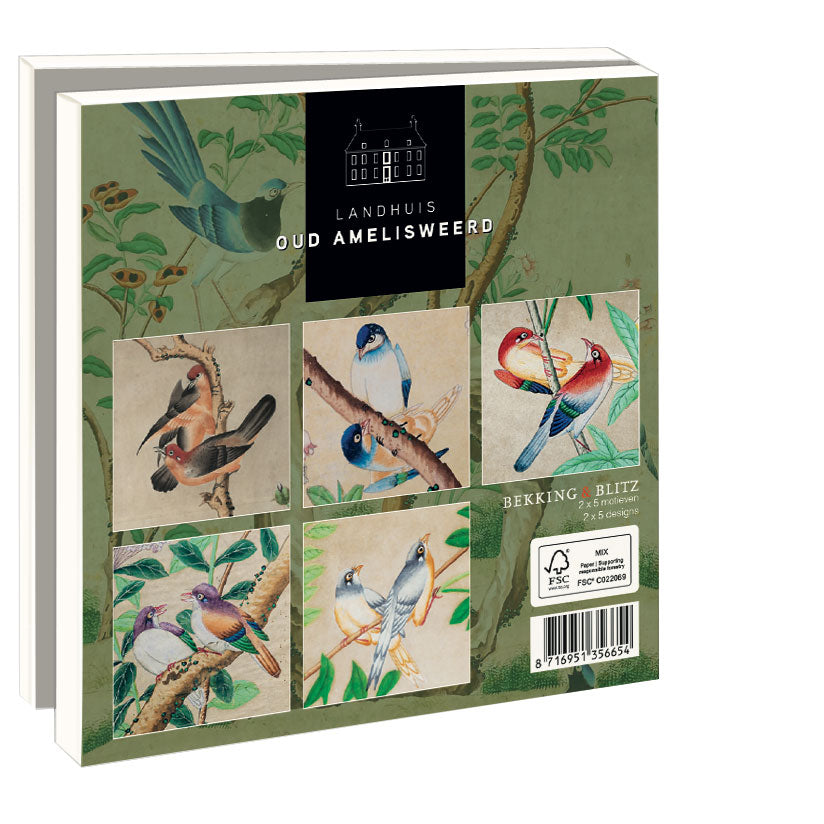 WMC1150-Bekking & Blitz-Vogeltjeskamer Landhuis Oud Amelisweerd-10 Notecards With Envelopes Various Designs-Notewallet-