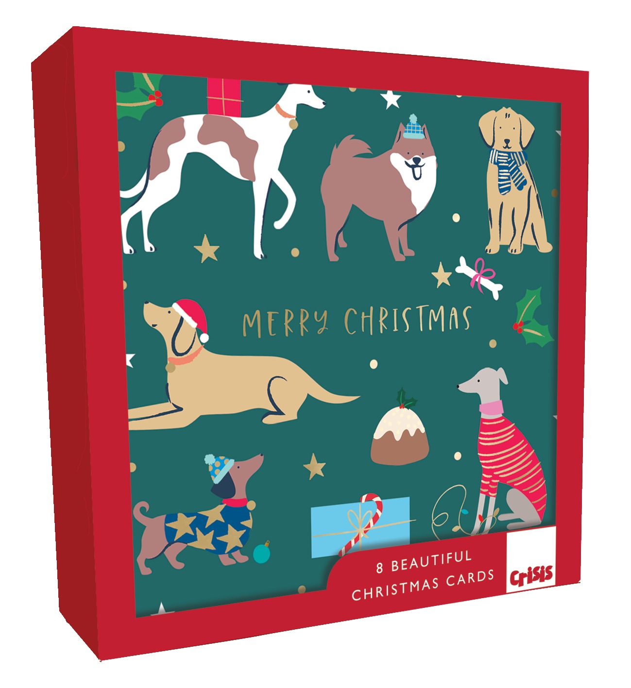 XCR038-Second Nature-Merry Christmas 8Pck Single Design-Xmas Card Pack-Crisis Boxed Cards