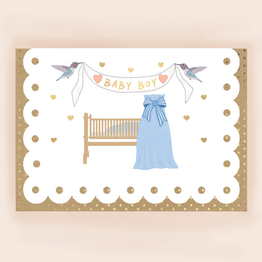 BR016-Apple & Clover-Baby Boy Card With Broderie Border-Card-Broderie