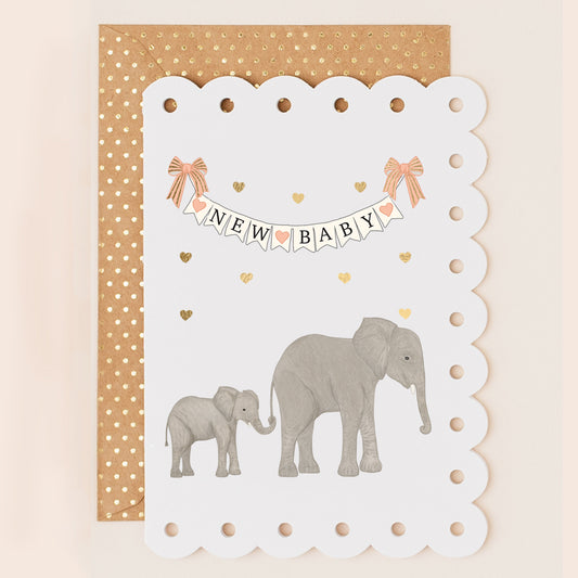BR032-Apple & Clover-Baby Card With Elephants And Broderie Border-Card-Broderie