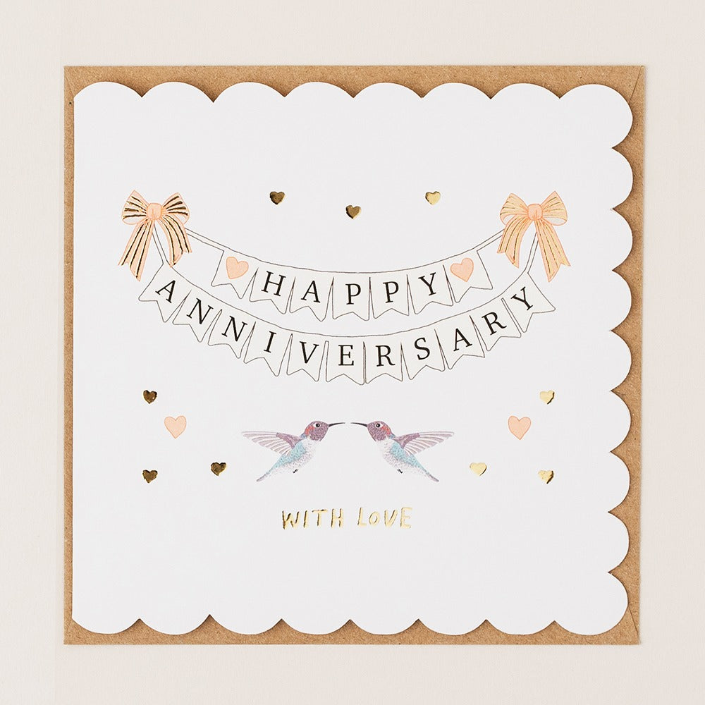 BR050-Apple & Clover-Anniversary Bunting-Card-Broderie
