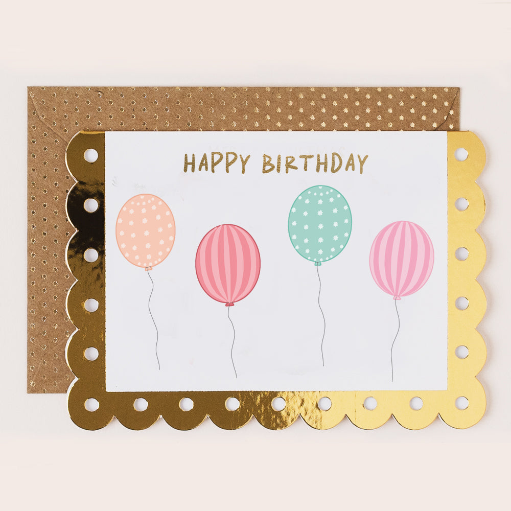 BR104-Apple & Clover-Birthday Card Four Balloons-Card-Broderie