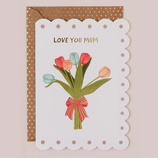 BR133-Apple & Clover-Mother'S Day Tulip Bouquet-Card-Broderie