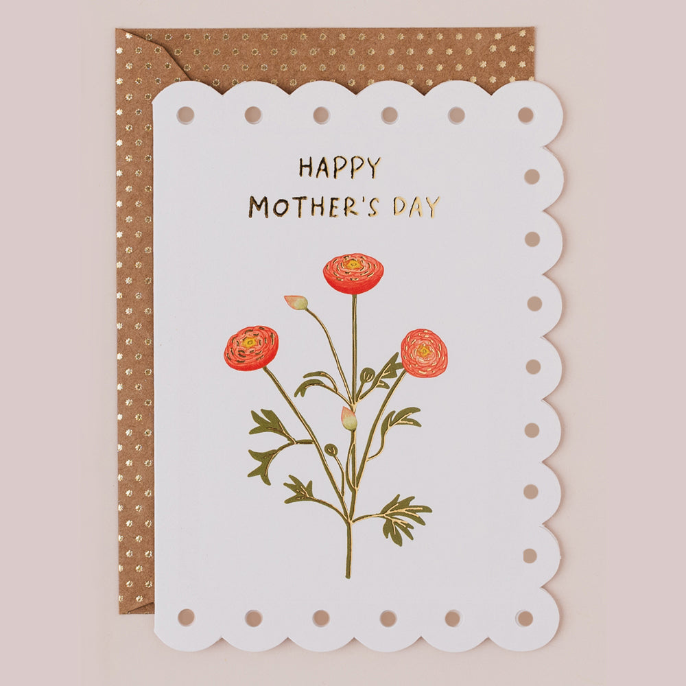 BR137-Apple & Clover-Mother'S Day Ranunculus-Card-Broderie