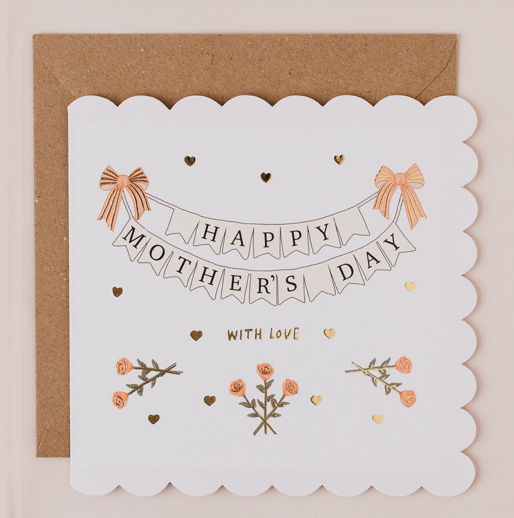 BR142-Apple & Clover-Mother'S Day Bunting-Card-Broderie