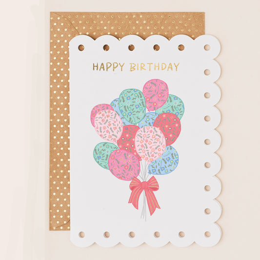 BR159-Apple & Clover-Rectangle Floral Balloons-Card-Broderie