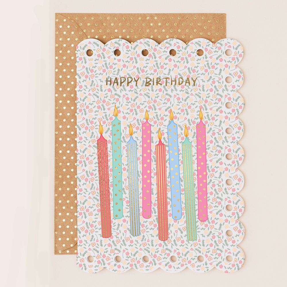 BR163-Apple & Clover-Floral Candles-Card-Broderie