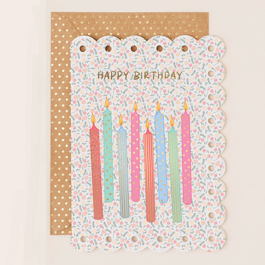 BR163-Apple & Clover-Floral Candles-Card-Broderie