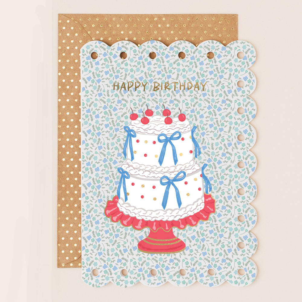 BR164-Apple & Clover-Vintage Cake Florals-Card-Broderie