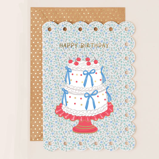 BR164-Apple & Clover-Vintage Cake Florals-Card-Broderie