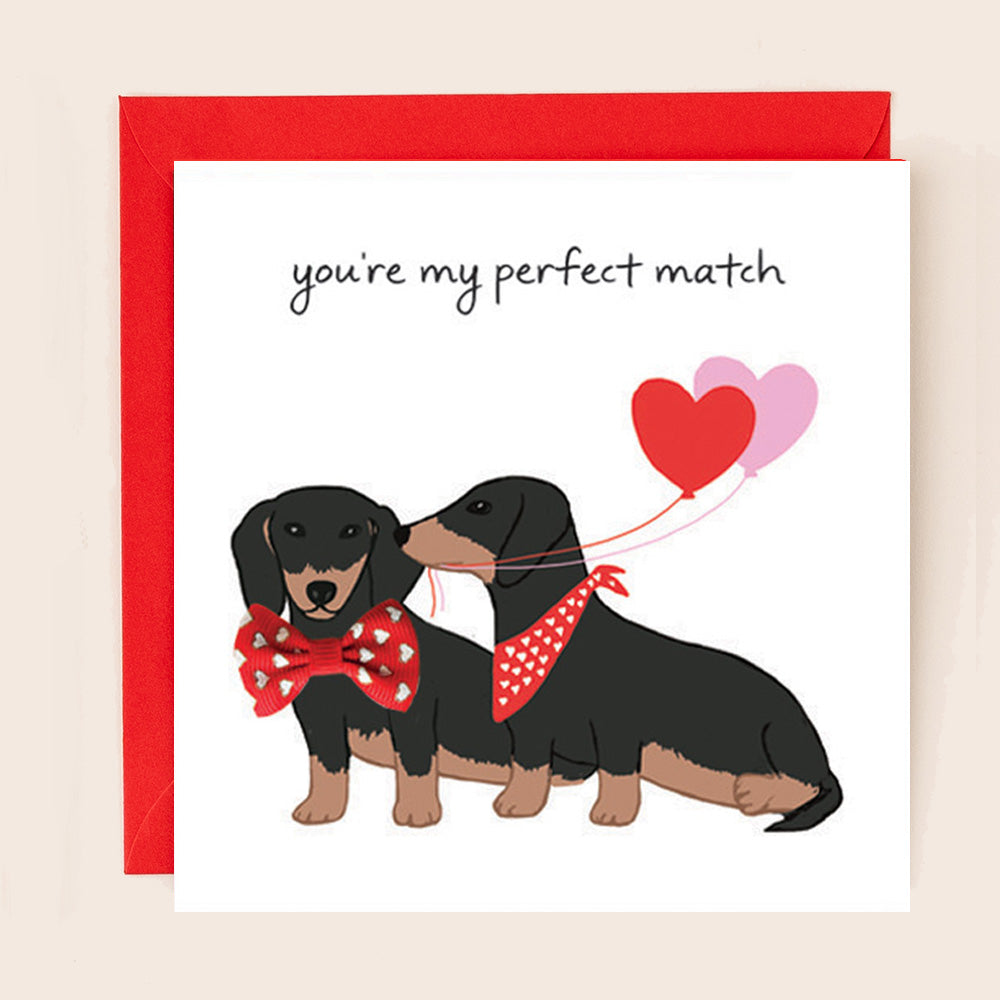 BW020-Apple & Clover-Perfect Match Sausage Dogs-Card-Bow Collection
