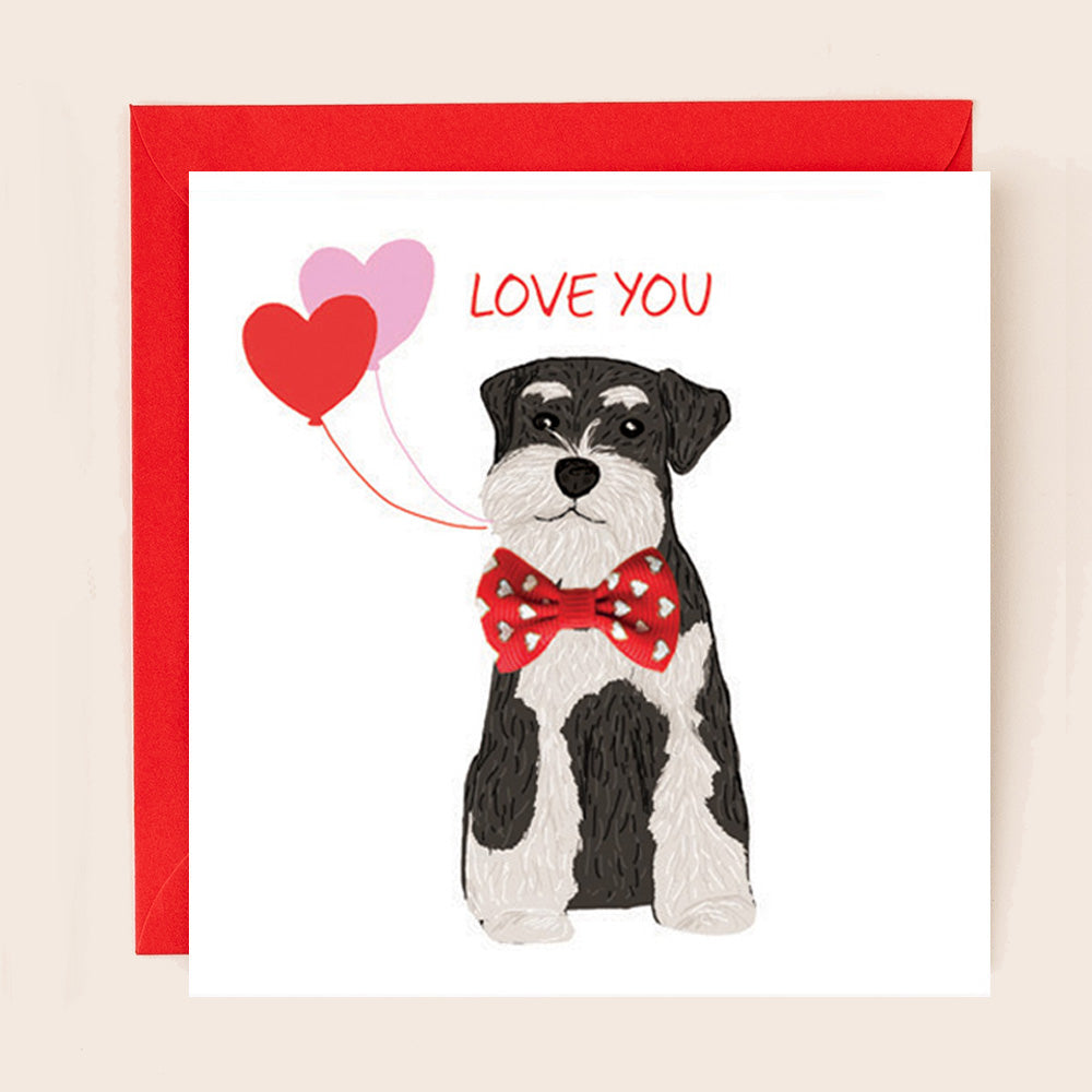 BW021-Apple & Clover-Love You Schnauzer-Card-Bow Collection