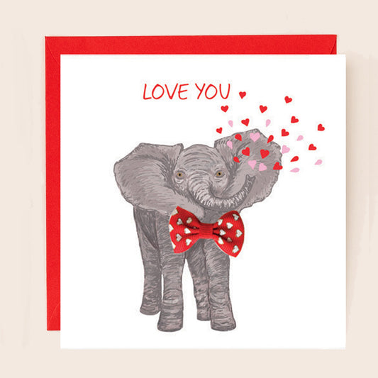 BW036-Apple & Clover-Love You Elephant-Card-Bow Collection