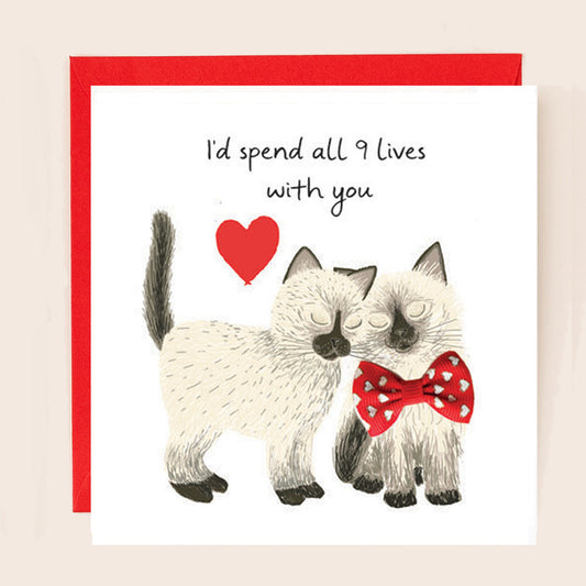 BW039-Apple & Clover-9 Lives With You Cats-Card-Bow Collection