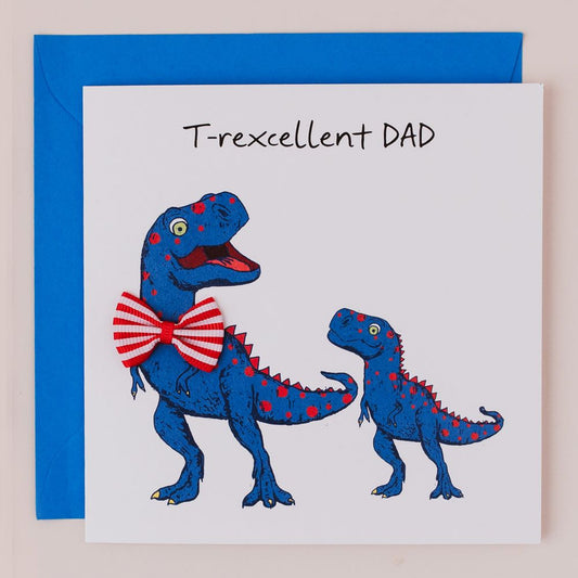 BW123-Apple & Clover-Dinosaur-Card-Bow