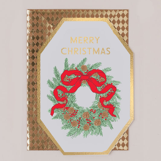 DC012-Apple & Clover-Wreath-Xmas Card-Deco