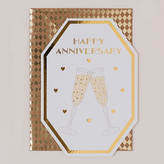 DC033-Apple & Clover-Anniversary Vintage Flutes Card-Card-Deco Collection