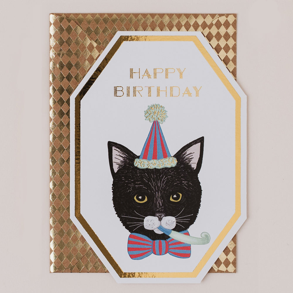 DC051-Apple & Clover-Birthday Card Party Black Cat-Card-Deco Collection