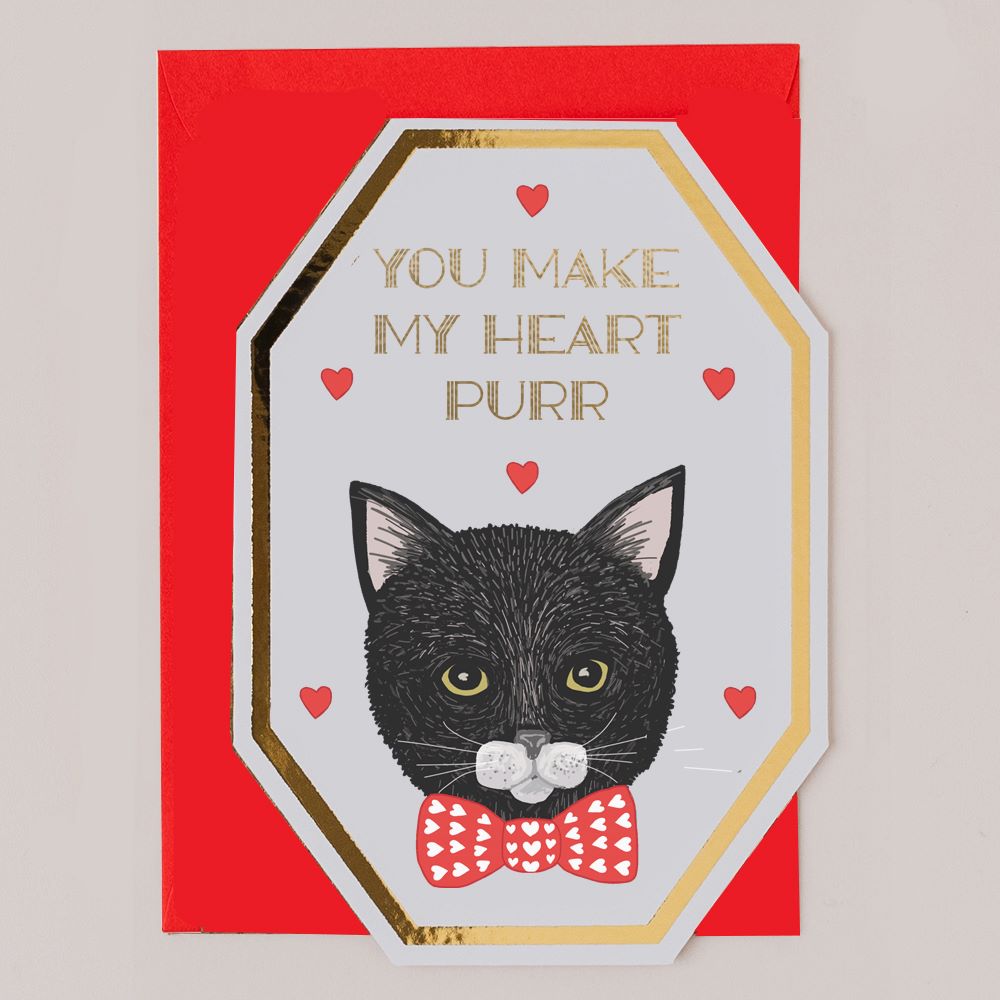 DC113-Apple & Clover-You Make My Heart Purr-Card-Deco